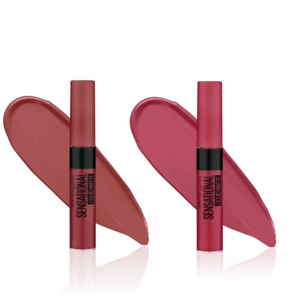 Buy Maybelline New York Sensational Liquid Matte Lipstick 21 Nude Nuance (7 ml)+Touch of Spice (7ml) - Purplle