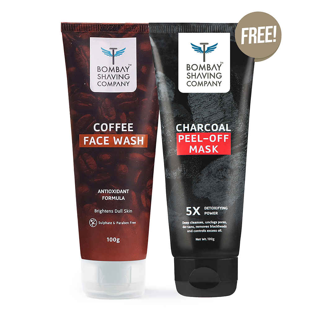 Buy Bombay Shaving Company Coffee Face Wash and Charcoal Peel Off Mask 100g Combo - Purplle