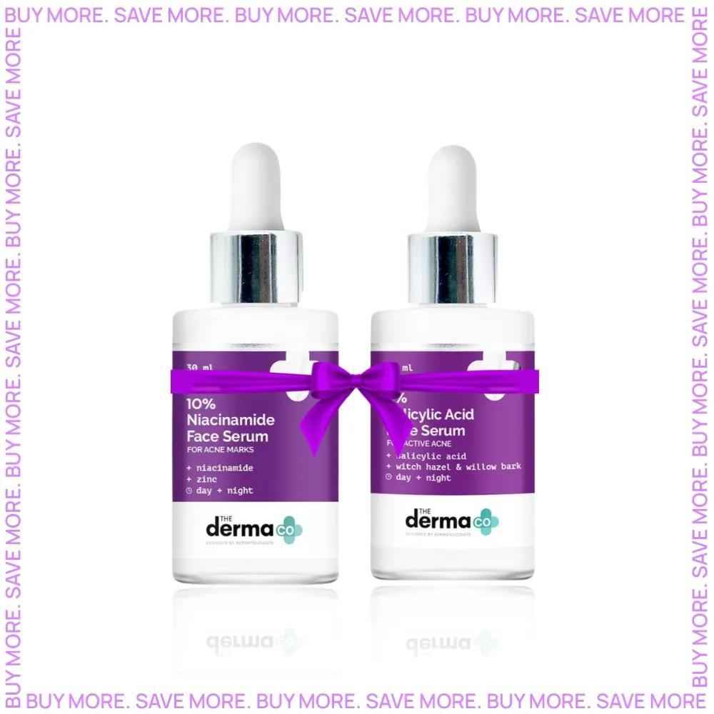 Buy The Derma co. 10% Niacinamide Face Serum for Acne Marks + The Derma co.2% Salicylic Acid Face Serum for Active Acne Marks - Combo of 2 - Purplle