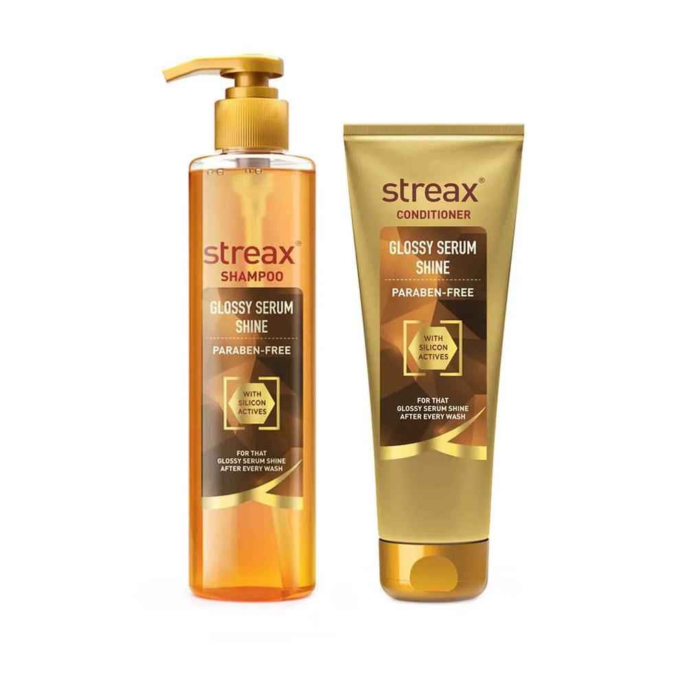 Buy Streax Glossy Serum Shine Shampoo+Conditioner Combo of 2 - Purplle