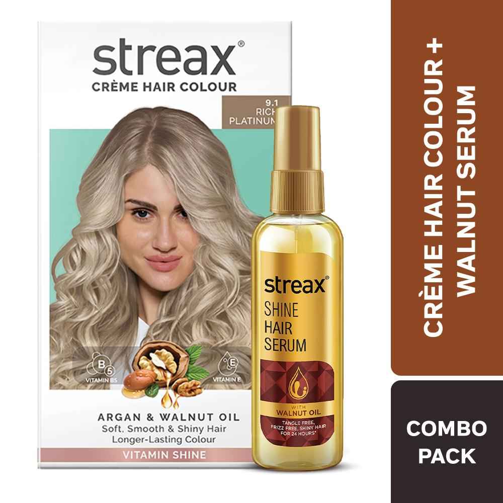 Buy Streax Reg Colour Rich Platinum + Walnut Serum 2 Pcs - Purplle