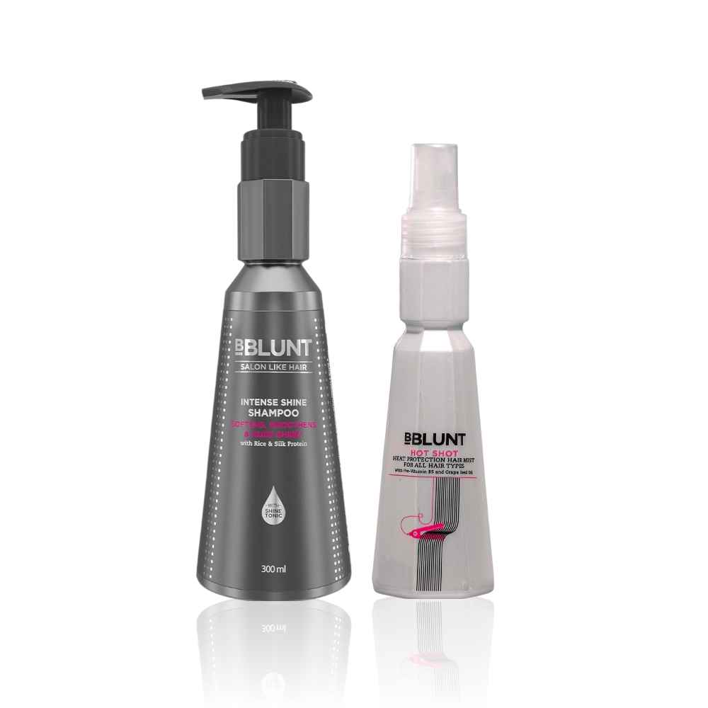 Buy BBLUNT Hot Shot Heat Protection Mist with Grapeseed Oil & Provitamin B5 - 150 ml+BBLUNT Hair Fall Control Shampoo with Pea Protein & Caffeine for Stronger Hair (300 ml) - Purplle