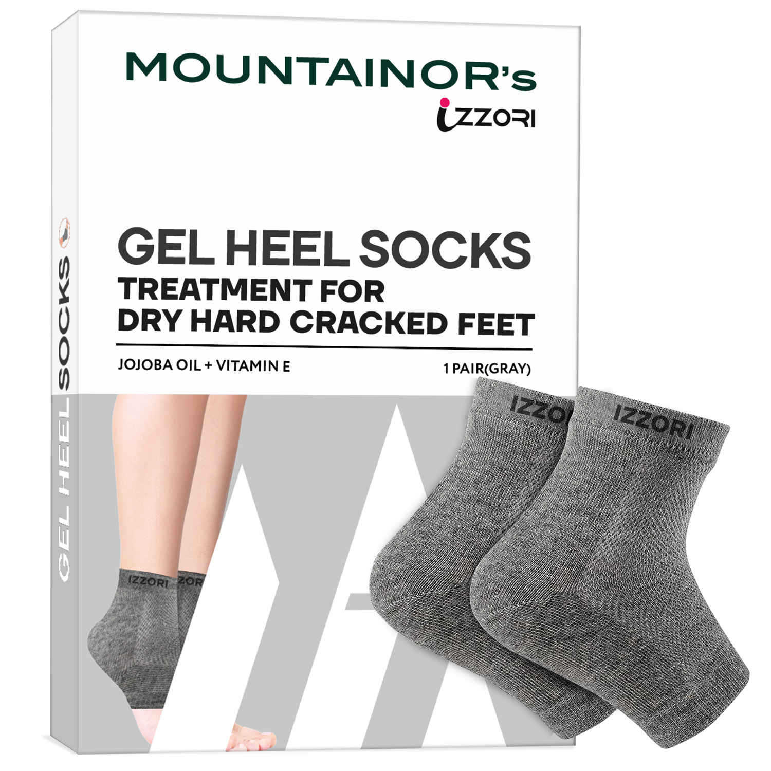 Buy Mountainor Silicone Gel Heel Socks For Dry Hard Cracked Heel Repair Pad - Grey 1 Pair - Purplle