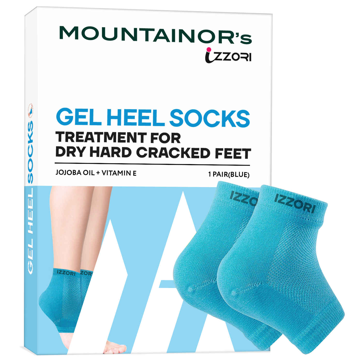 Buy Mountainor Silicone Gel Heel Socks For Dry Hard Cracked Heel Repair Pad - Blue 1 Pair - Purplle