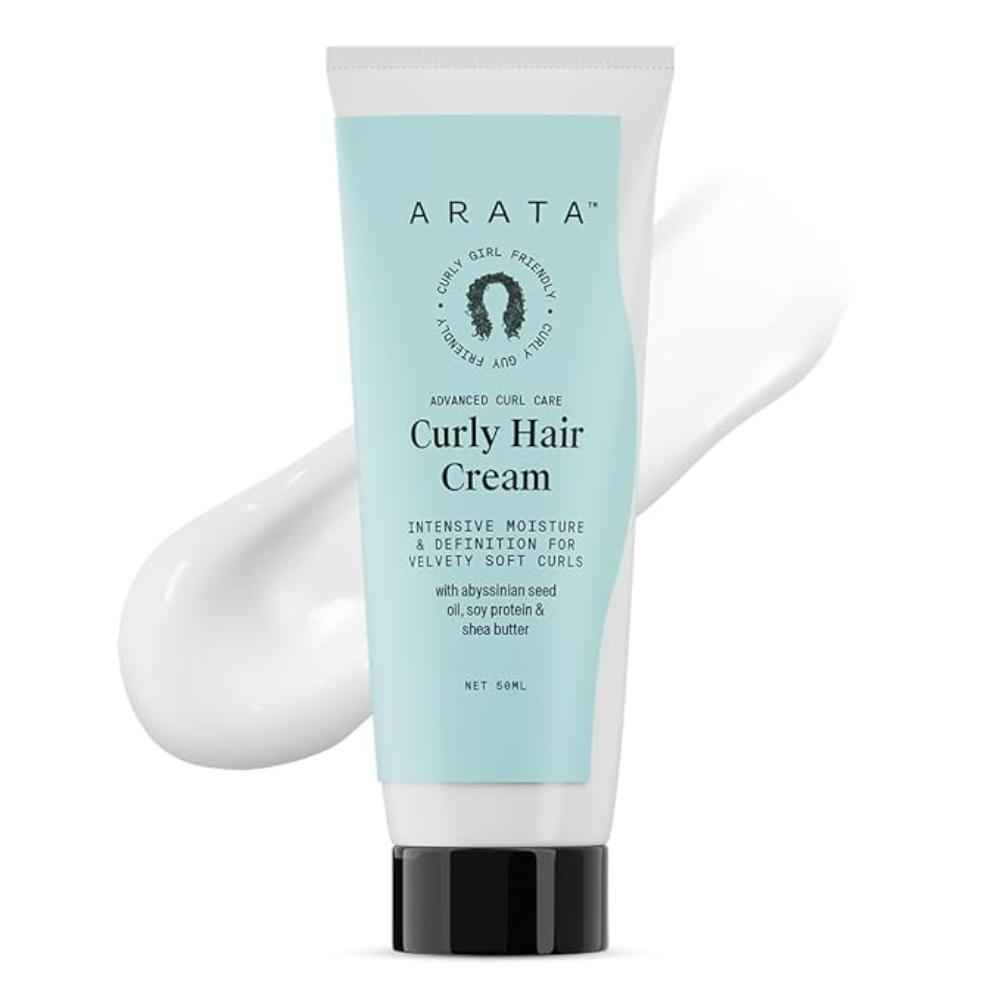 Buy Arata Advanced Curl Care Curly Hair Cream (50 ML) For Velvety Soft Curls | Intensive Moisture, Curl Definition & Plant-Based Styling | Abyssinian Seed Oil, Soya Protein & Shea Butter | CG Approved - Purplle