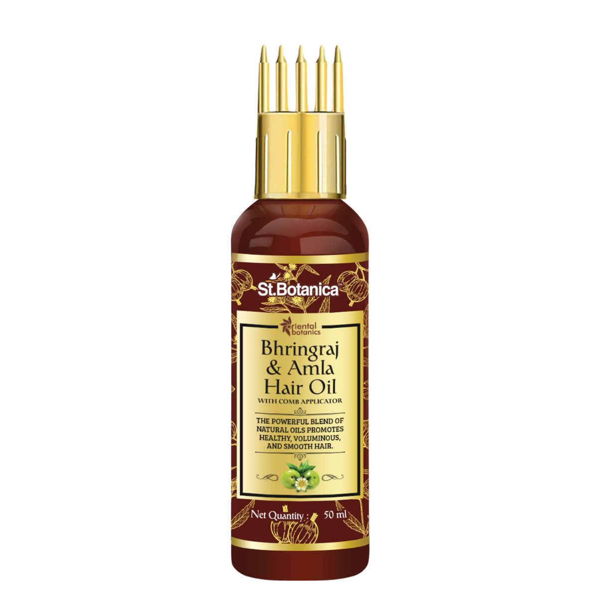 Buy Oriental Botanics Bhringraj & Amla Hair Oil | Strengthens & Nourishes Hair | No Parabens & Sulphates | 50 ml - Purplle