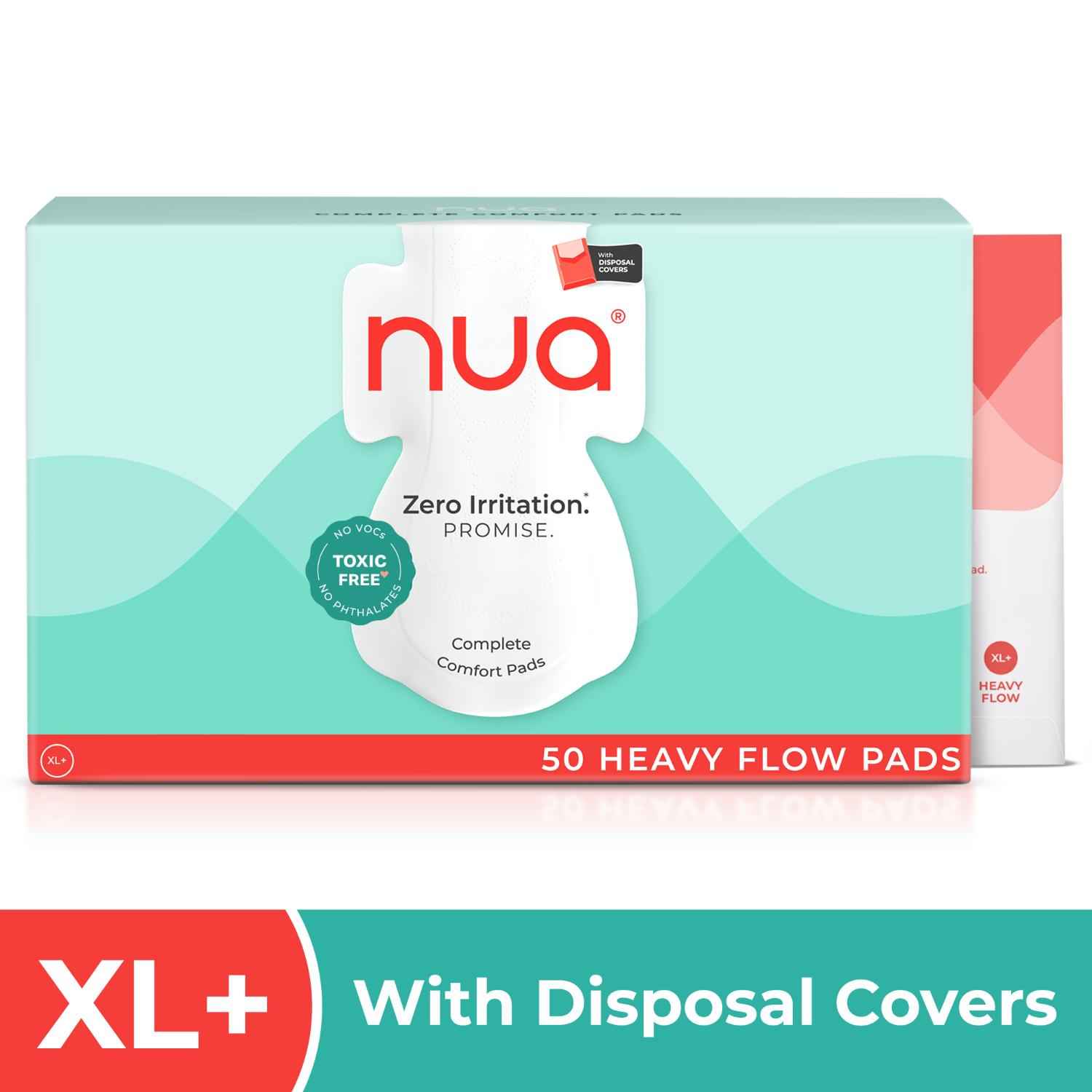 Buy Nua Ultra Thin Sanitary Pads Bulk Packs 50 XL+ Pads|| Zero Toxins || Free Disposal Cover (Pack of 50 Pads) - Purplle