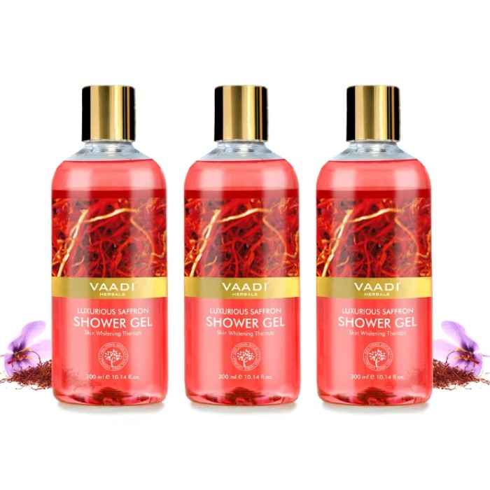 Buy Vaadi Herbals Luxurious Saffron Shower Gel Value Pack of 3 (300 ml x 3) - Purplle