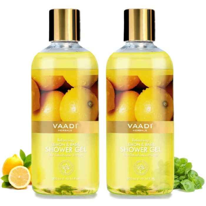 Buy Vaadi Herbals Refreshing Lemon & Basil Shower Gel Value Pack of 2 (300 ml x 2) - Purplle