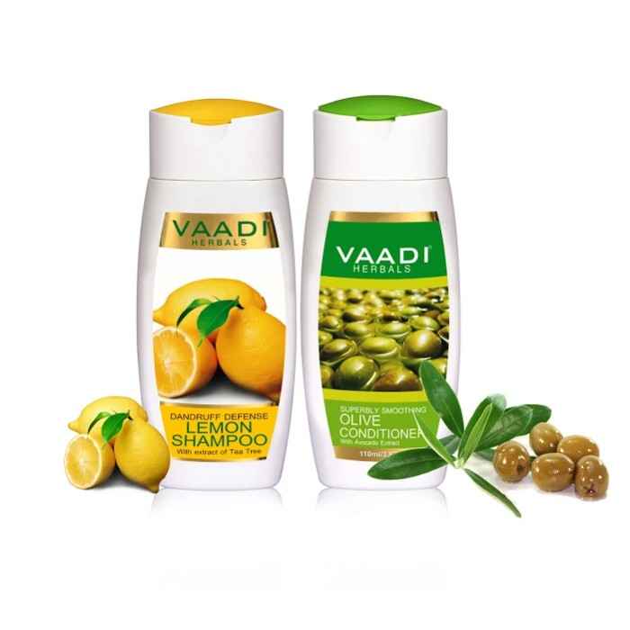 Buy Vaadi Herbals Dandruff Defense Lemon Shampoo with Olive Conditioner (110 ml x 2) - Purplle