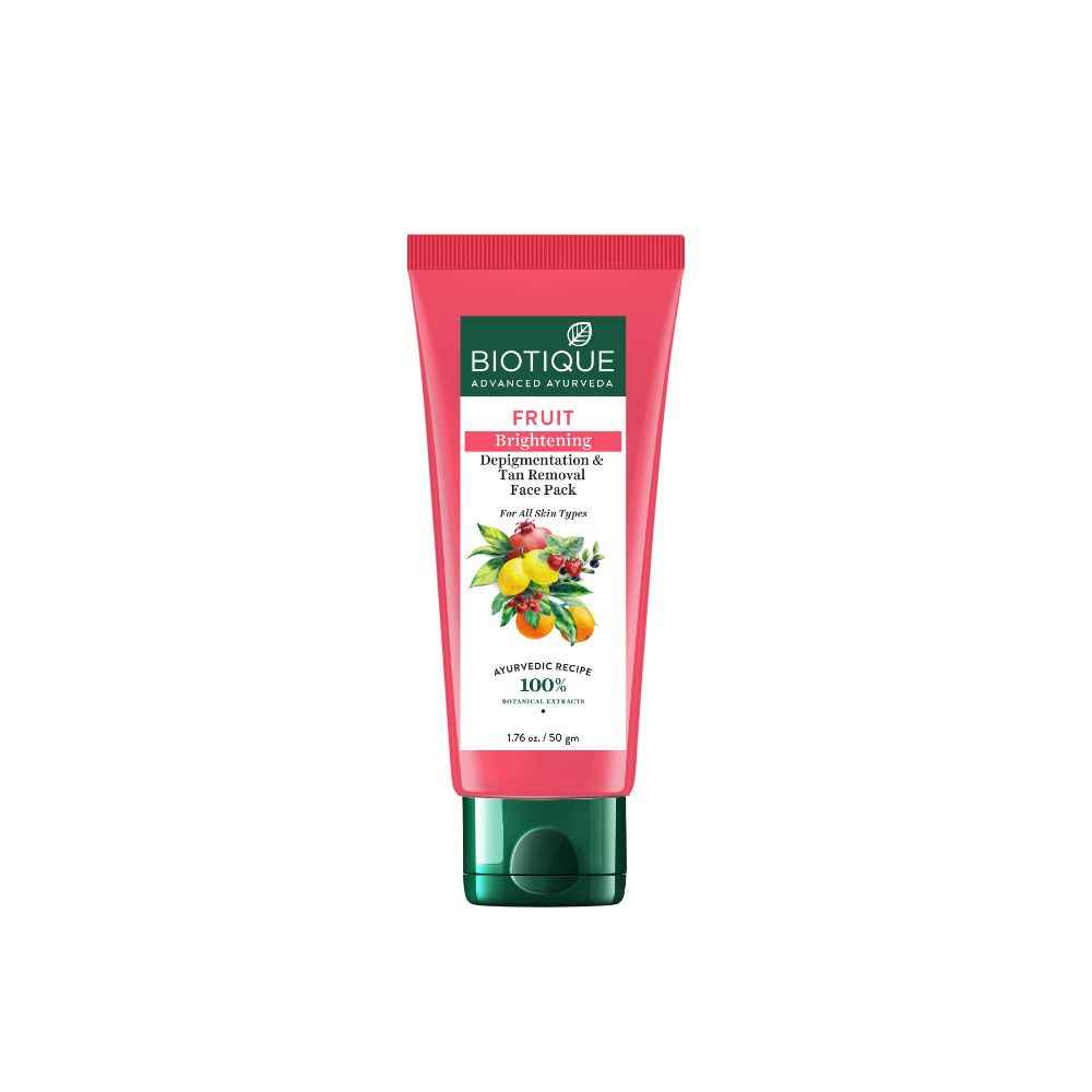 Buy Biotique Fruit Brightening Depi gmentation & Tan Removal Face Pack 50 gm Tube - Purplle