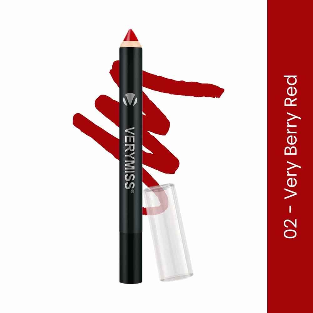 Buy Verymiss Matte Lip Crayon Lipstick - 02 Very Berry Red 2.8 gm - Purplle