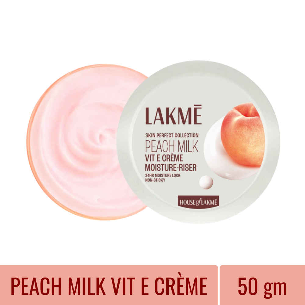 Buy Lakme Peach Milk Vit-E creme Moisture-Riser |Enriched With Vitamin E |Improves Skin Texture |50 gm  - Purplle