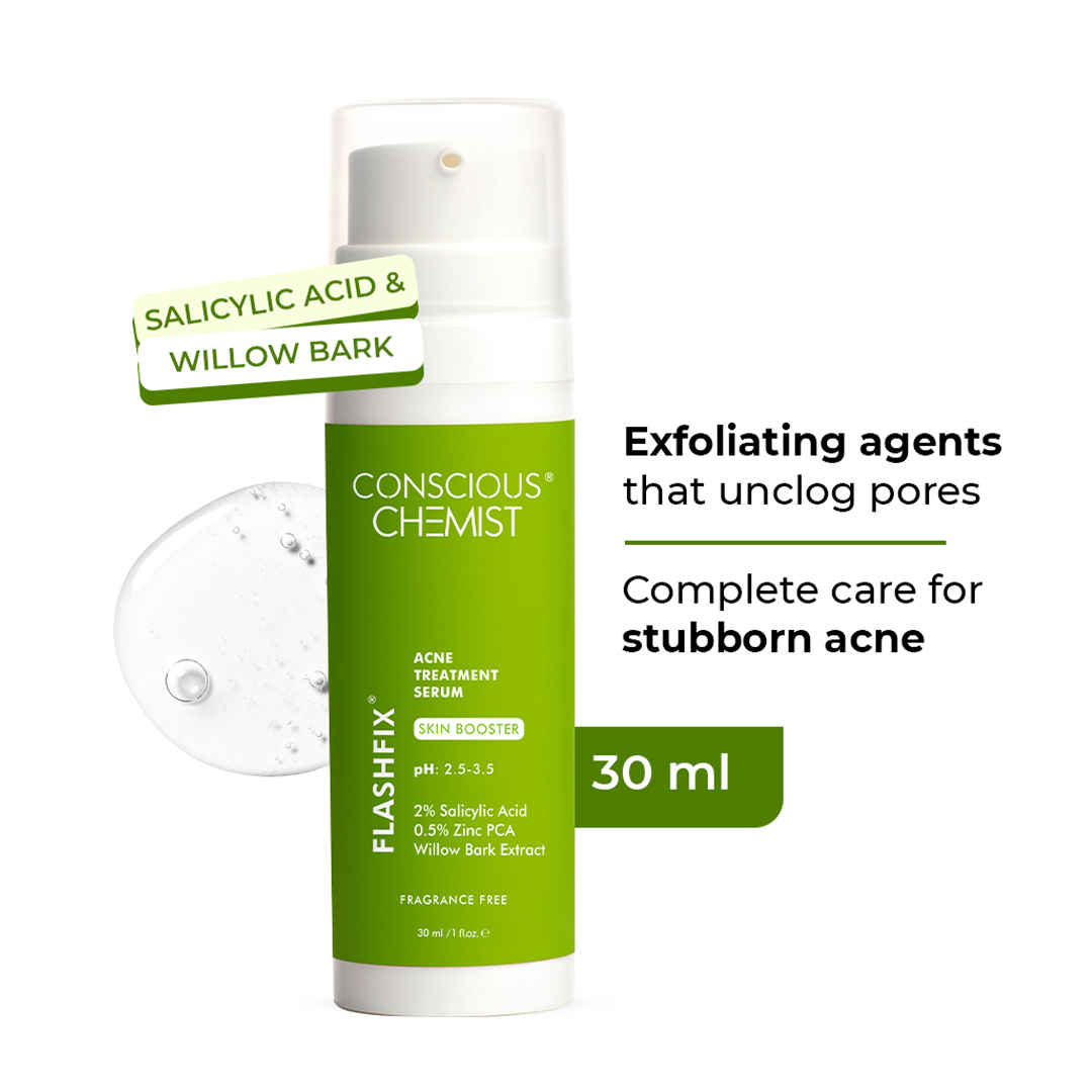 Buy Conscious Chemist Flashfix Acne Treatment Serum | 2% Salicylic Acid & 0.5% Zinc PCA - 30 ml - Purplle