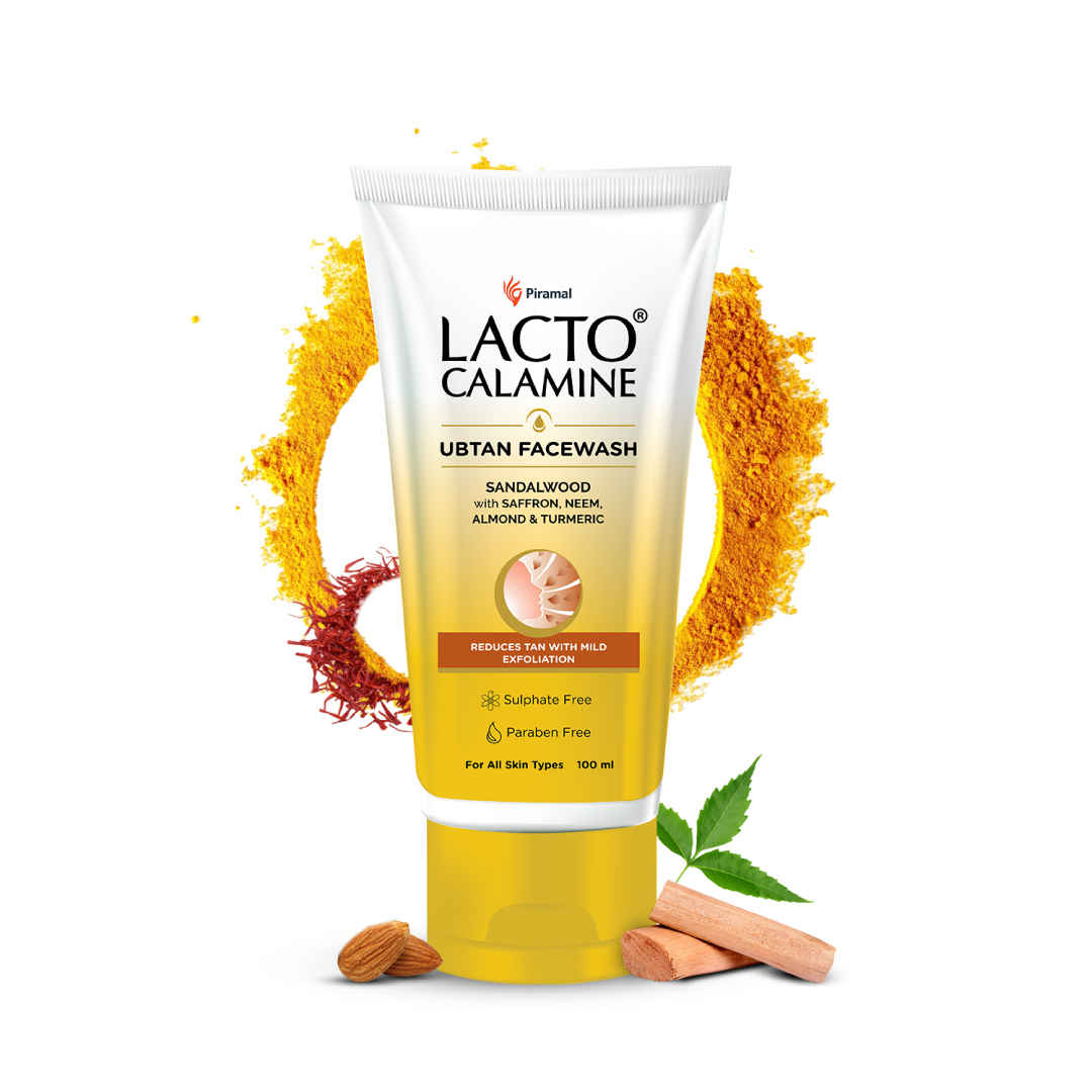 Buy Lacto Calamine Ubtan Face Wash with Sandalwood, Saffron, Neem, Almond & Turmeric |Reduces tan with mild exfoliation | Sulphate, Paraben Free| Suitable for all skin types | 100 ml - Purplle