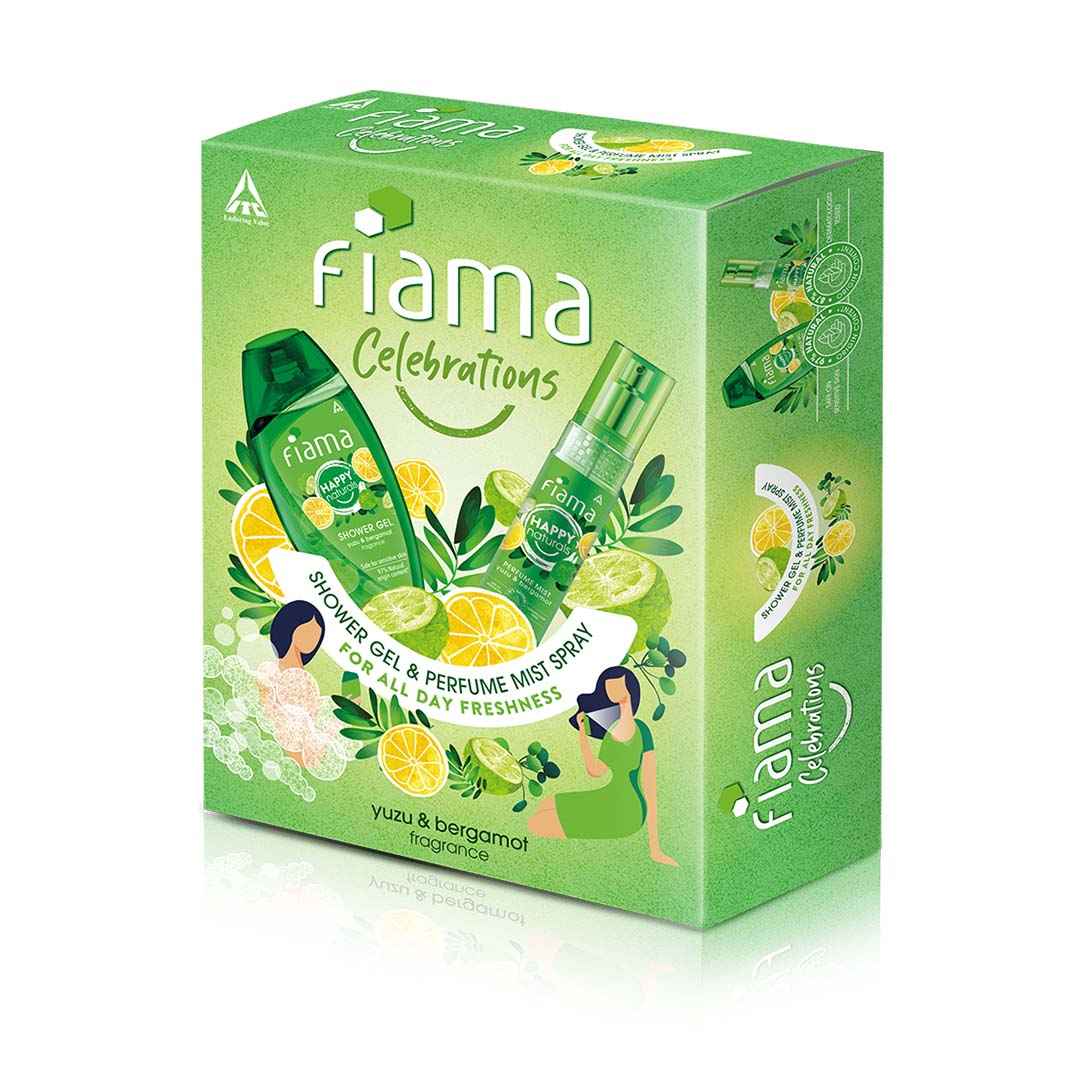 Buy Fiama Happy Naturals Celebrations Body Wash Shower Gel & Perfume Mist Gift Pack, Yuzu and Bergamot Perfume Mist 120ml and Bodywash 250ml - Purplle
