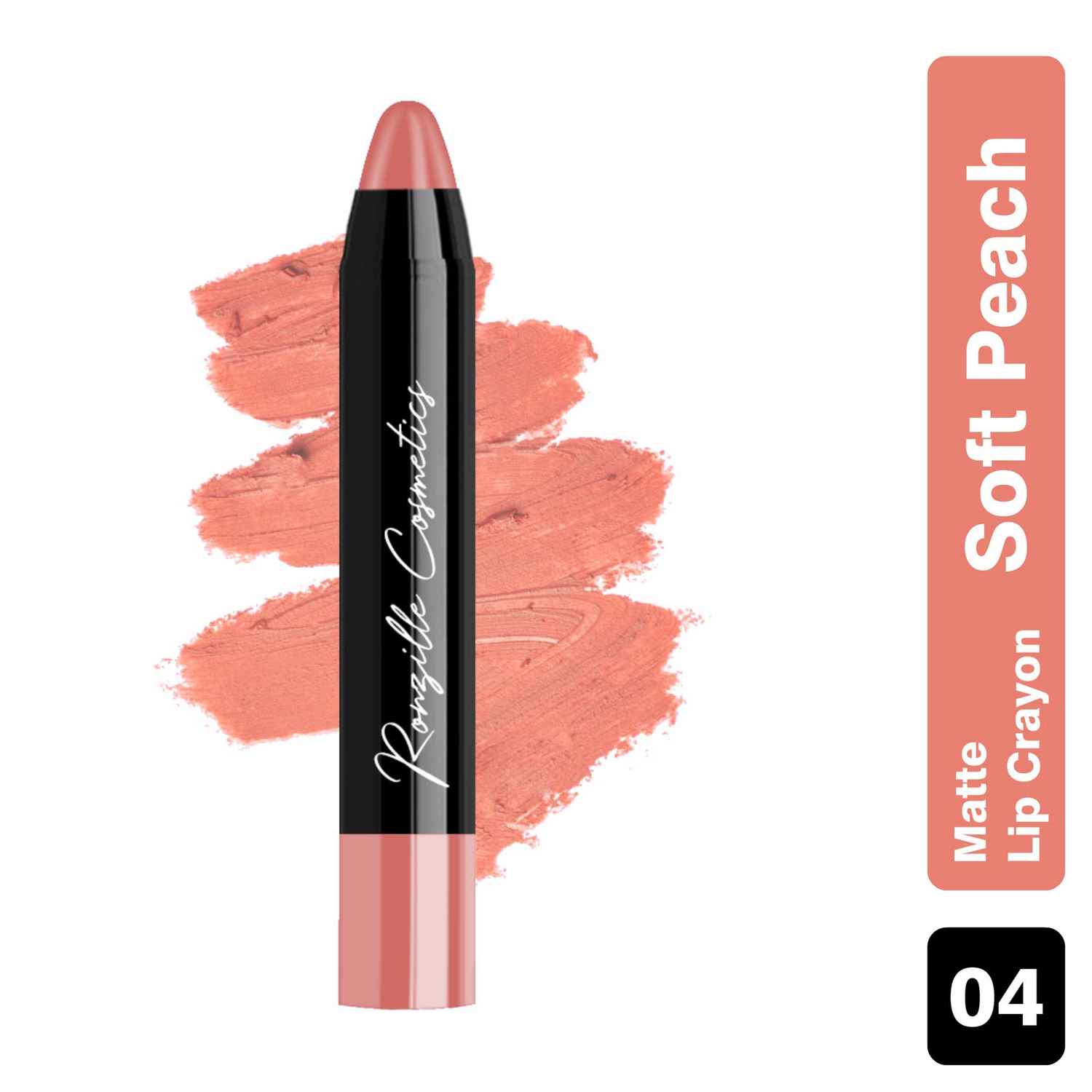 Buy Ronzille Matte Lip Crayon Soft Peach - 04 4.5 gm - Purplle