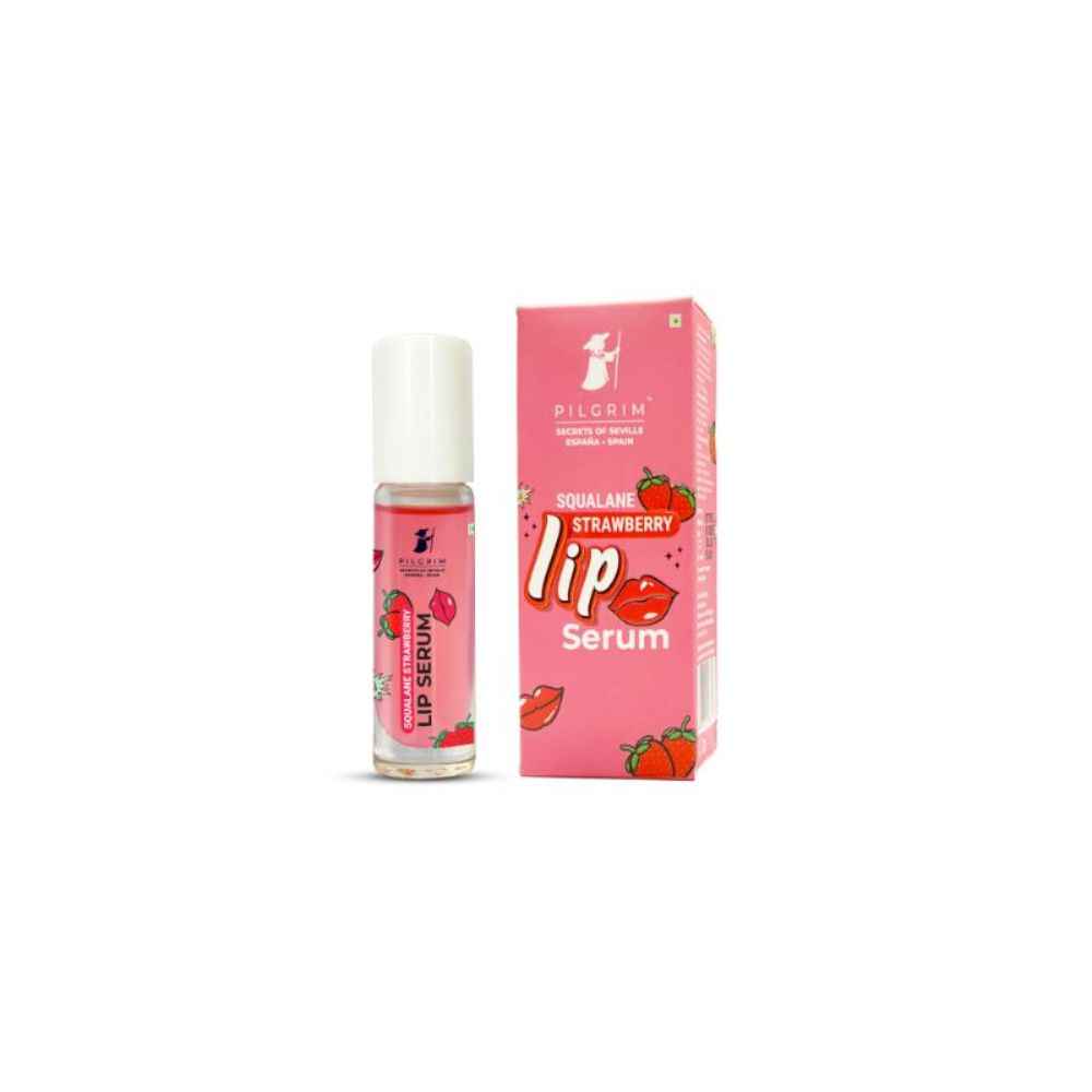 Buy Pilgrim Squalane HydratingA StrawberryA Lip Serum roll-on, 6 ml, withA for Plump & Soft Lips, for Men & Women - Purplle