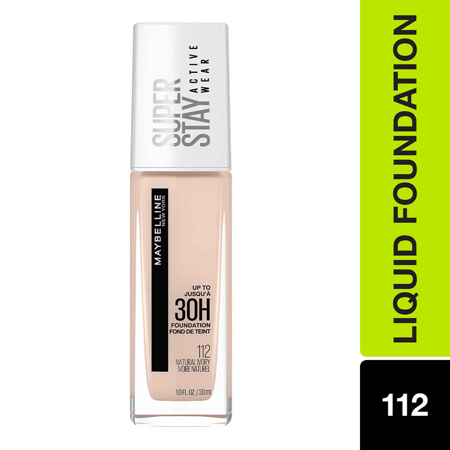 Buy Maybelline New York Super Stay Full Coverage Active Wear Liquid Foundation , Matte Finish with 30 HR Wear, Transfer Proof, 112, Natural Ivory, 30ml - Purplle