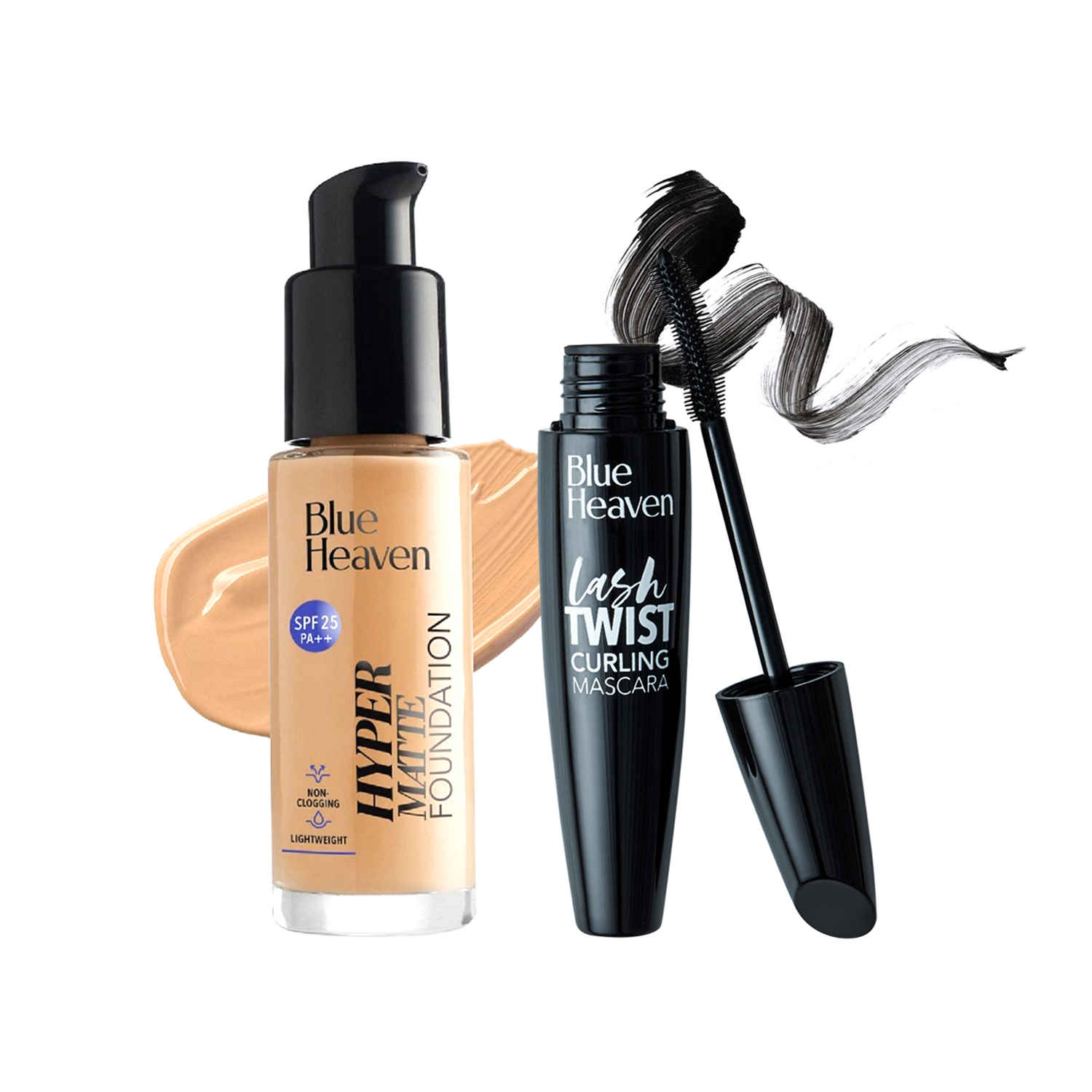 Buy Blue Heaven Face & Eye combo | Foundation Honey Tan shade| Black Mascara| Pack of 2 - Purplle