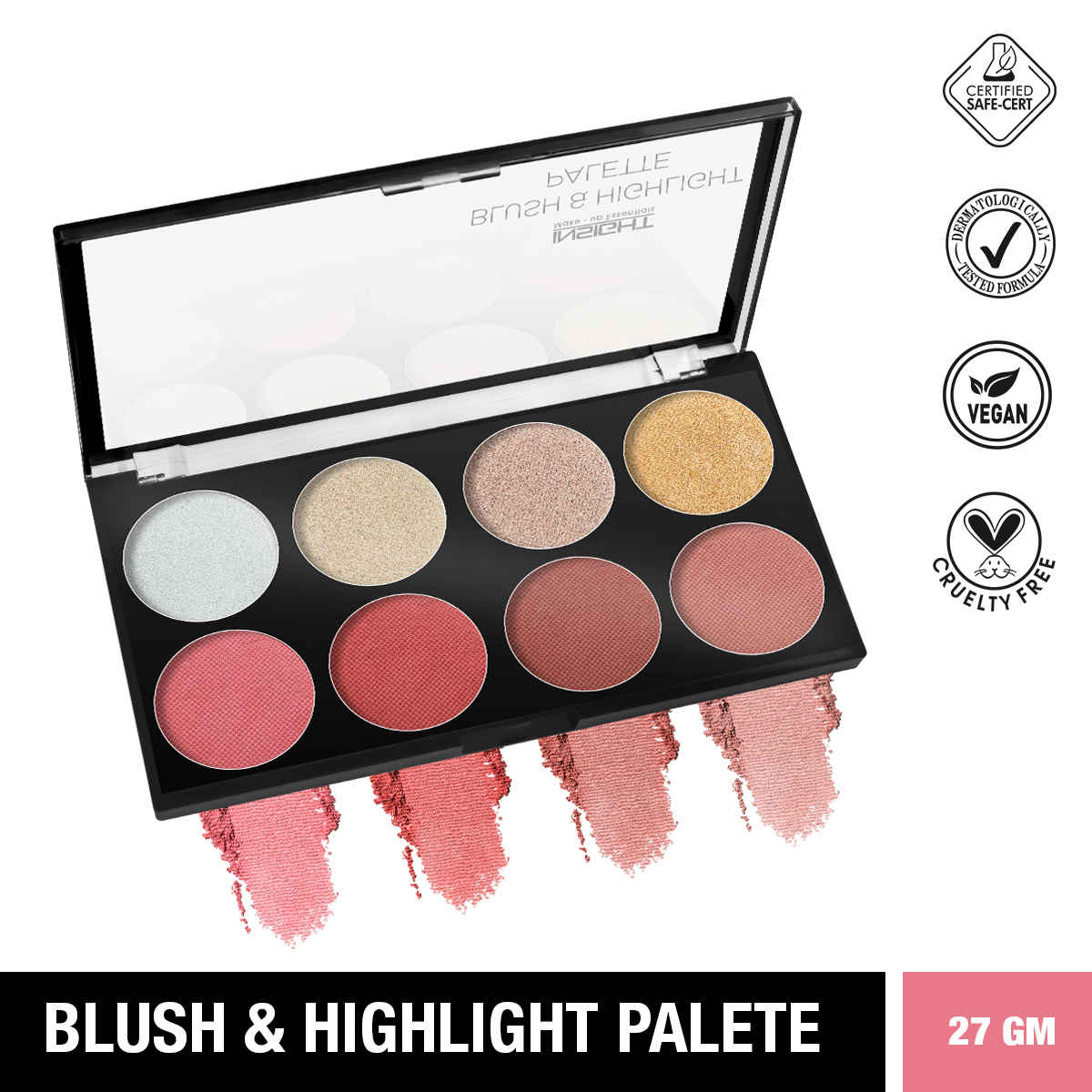 Buy Insight Cosmetics Blush & Highlight Palette 27 gm - Purplle
