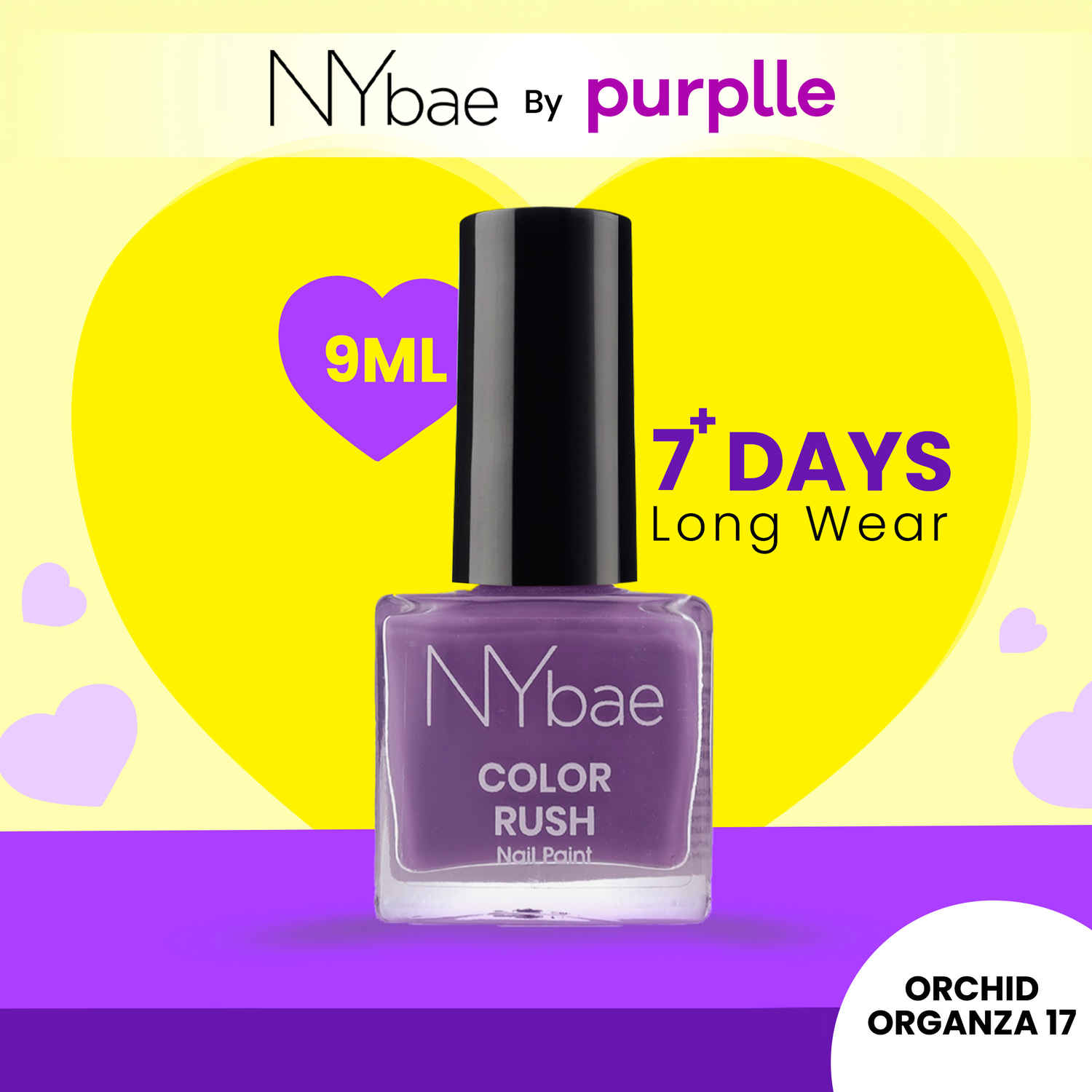 Buy NY Bae Color Rush Nail Paint - Orchid Organza 17 (9 ml) | Chip Resistant | Long Lasting | Quick Dry | Gel Nail Polish - Purplle