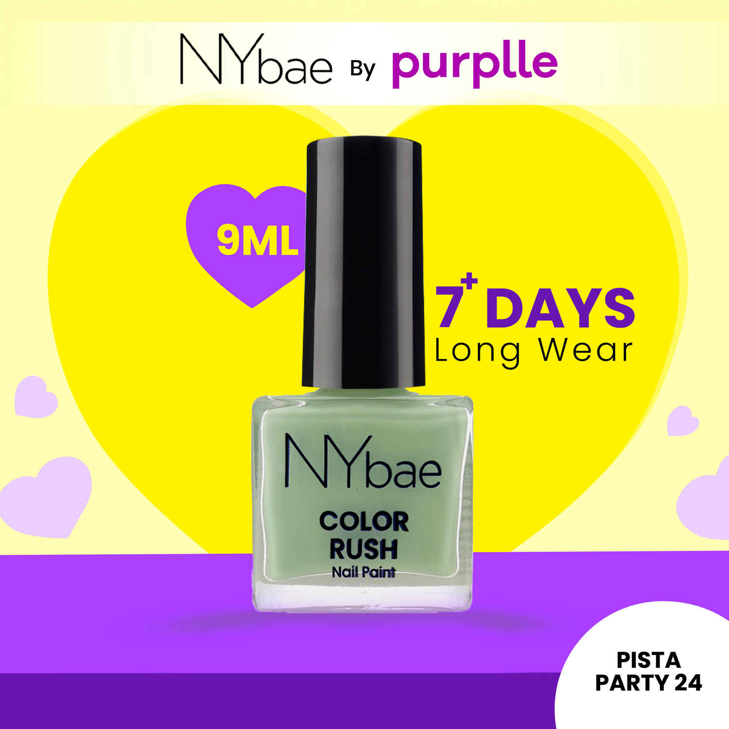 Buy NY Bae Color Rush Nail Paint - Pista Party 24 (9 ml) | Chip Resistant | Long Lasting | Quick Dry | Gel Nail Polish - Purplle