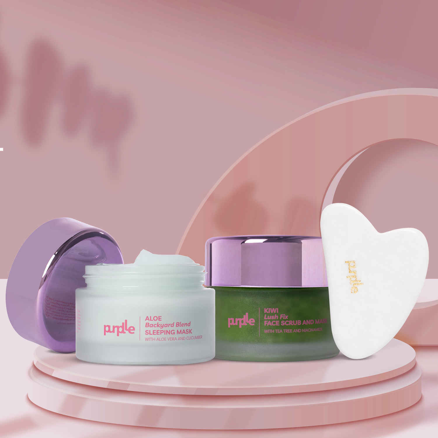 Buy Purplle Anti-Acne Kit | Face Scrub | Sleeping Mask | Gua Sha Combo of 3 - Purplle