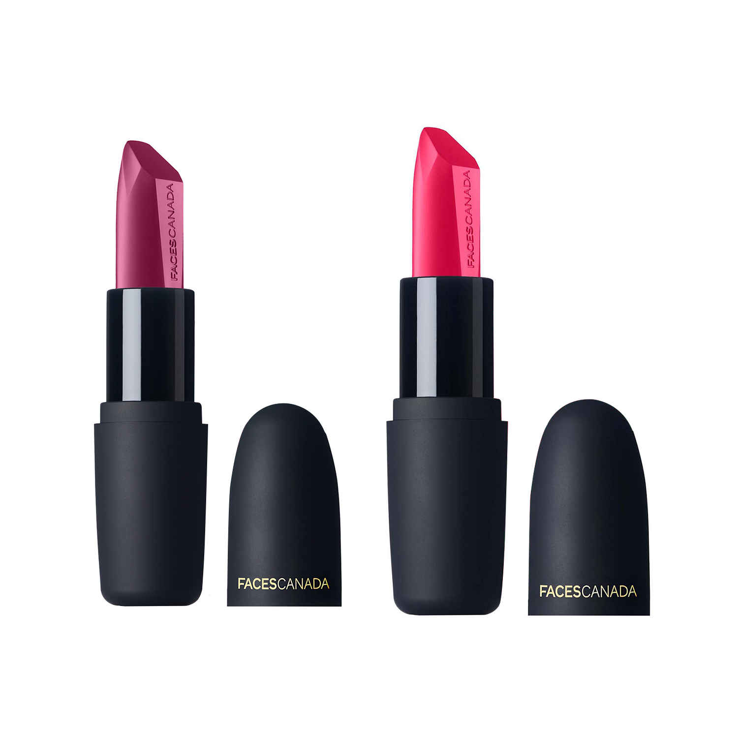 Buy FACES CANADA Festive Glam - Weightless Matte Lipstick Pack of 2 - Hot Plum + Fuschia Wave (4.5gx2) | Highly Pigmented Lip Color | Smooth One Stroke Glide | Moisturizes & Hydrates Lips | Vitamin E, Jojoba & Almond Oil Enriched - Purplle
