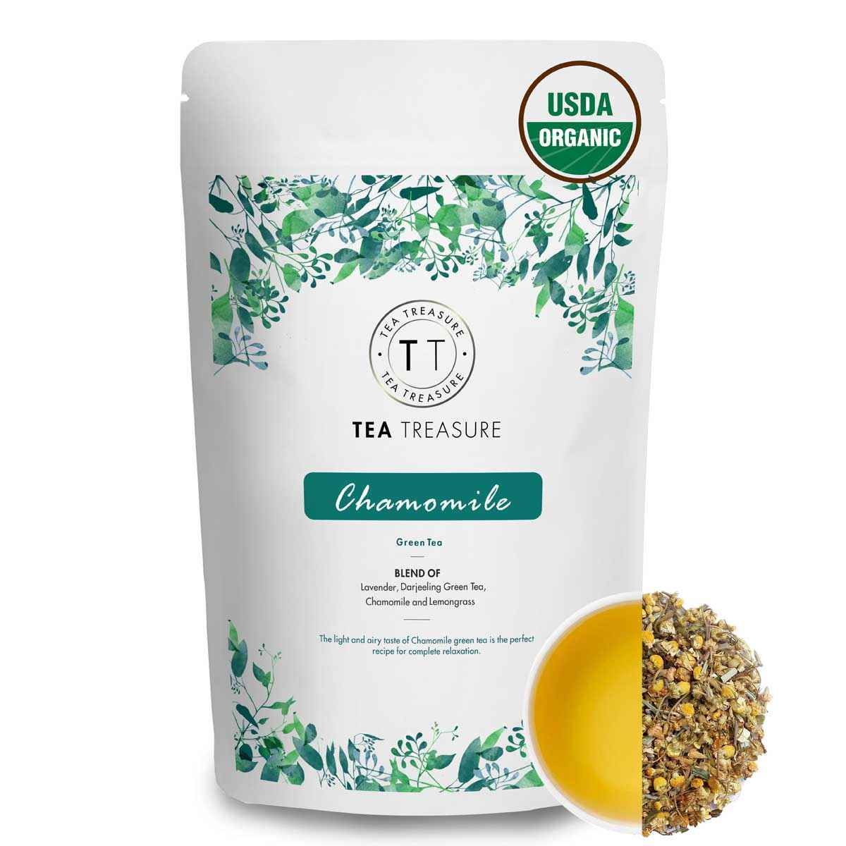 Buy Tea Treasure Chamomile Green Tea - 100 Gm - Calming & Soothing Sleep Tea for Stress and Anxiety - Purplle