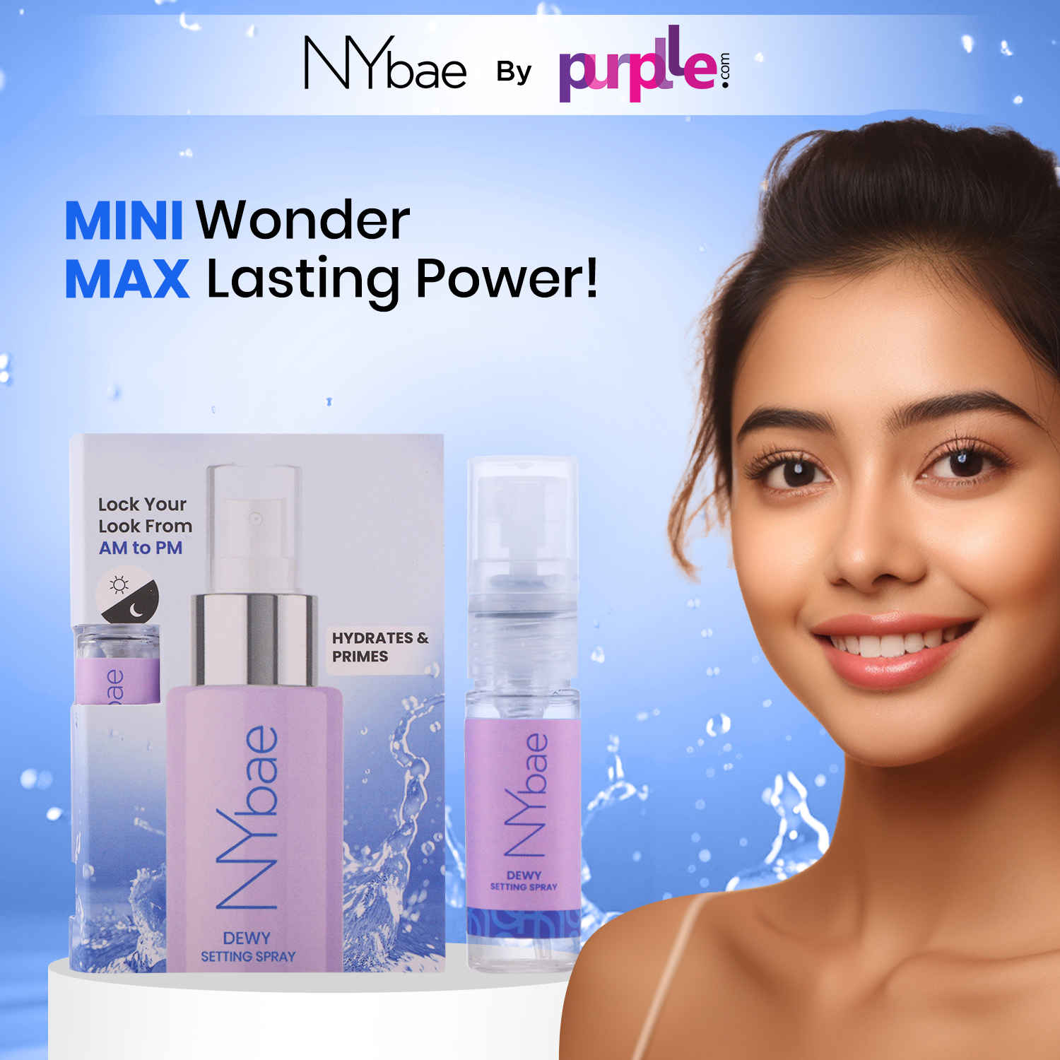 Buy NY Bae Dewy Setting Spray (5 ml) | Primer | Moisturiser | Hydrating Face Mist | Hyaluronic Acid | Korean Glow| Long Lasting | Dewy Finish | Travel Kit - Purplle
