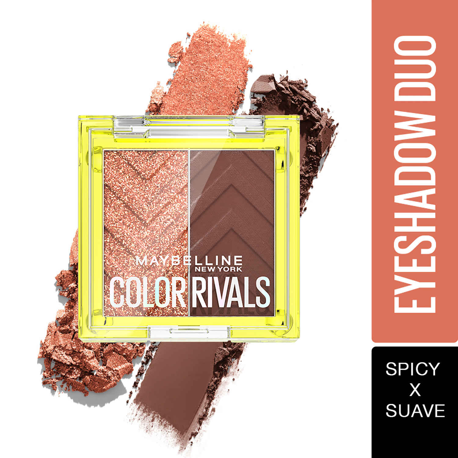 Buy Maybelline New York Color Rivals Pigmented Eyeshadow Palette, Long lasting, Sweatproof, Waterproof, Matte, Shimmer, Spicy x Suave, 3 gm - Purplle