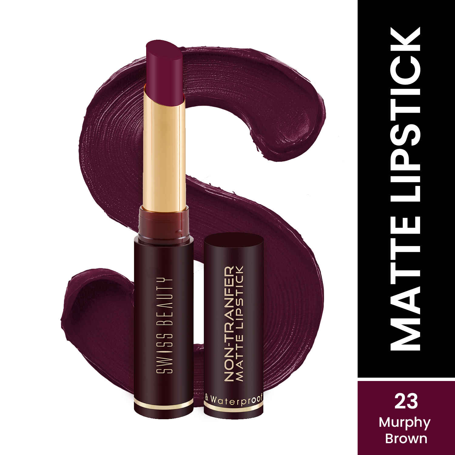 Buy Swiss Beauty Non-Transfer Matte Lipstick - 23 - Murphy Brown - 2 gm - Purplle