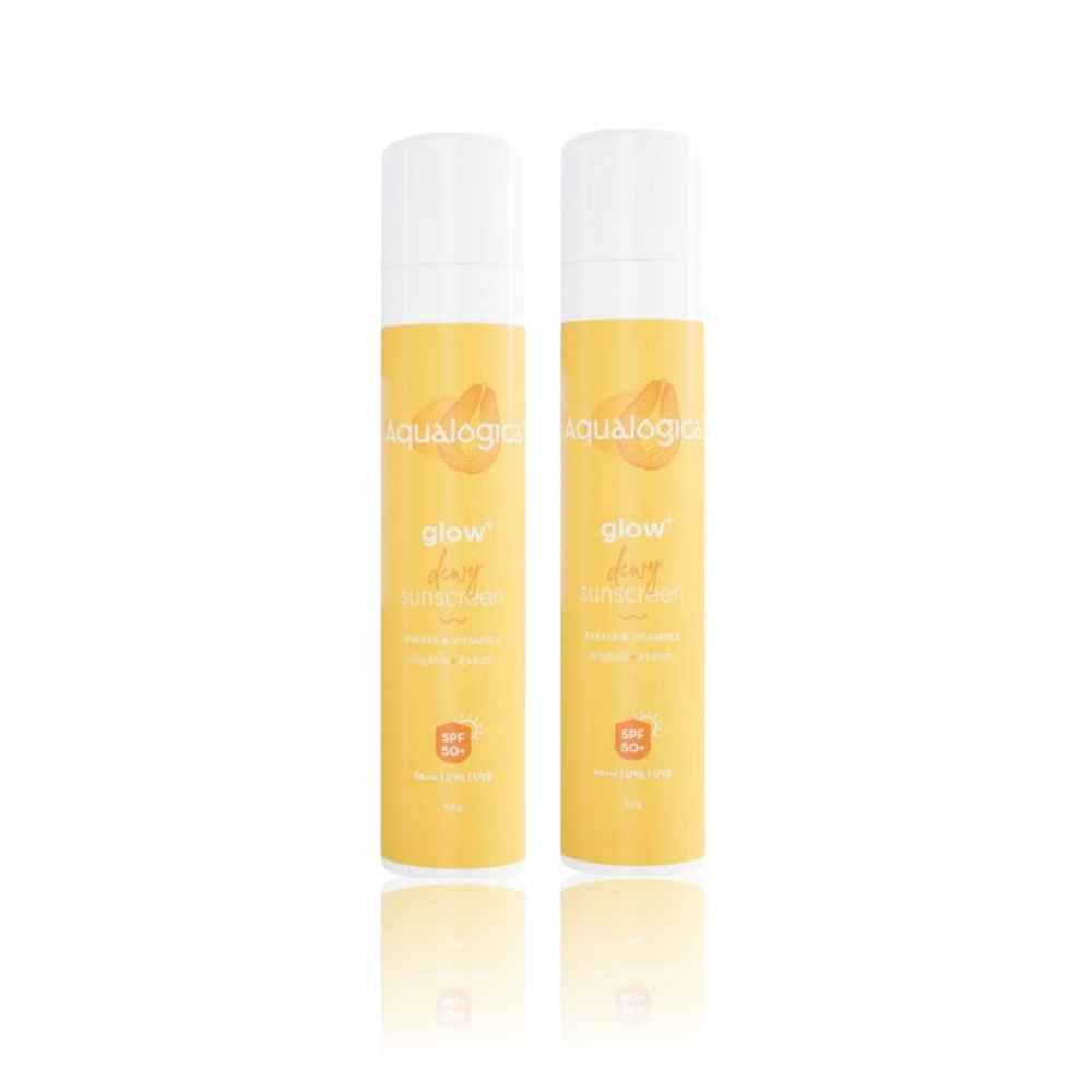 Buy Aqualogica Glow+ Dewy Sunscreen - 50g (Pack of 2) - Purplle