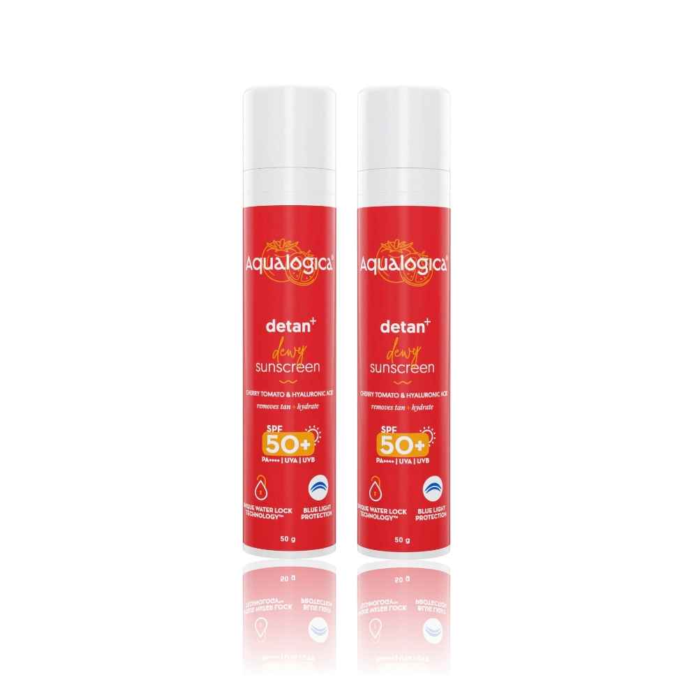 Buy Aqualogica Detan+ Dewy Sunscreen - 50g - Pack of 2 - Purplle