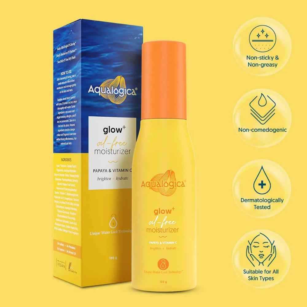 Buy Aqualogica Glow+ Oil Free Moisturizer (100 g)(Pack of 2) - Purplle