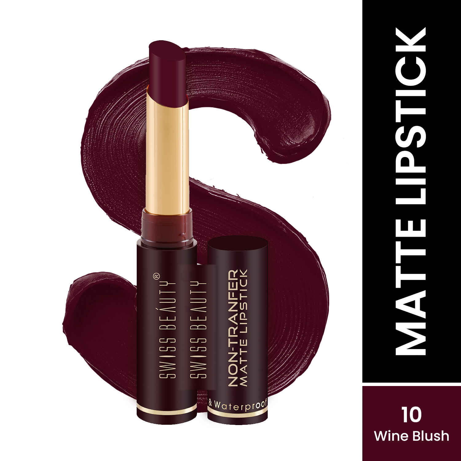 Buy Swiss Beauty Non-Transfer Matte Lipstick - 10 - Wine Blush - 2 gm - Purplle