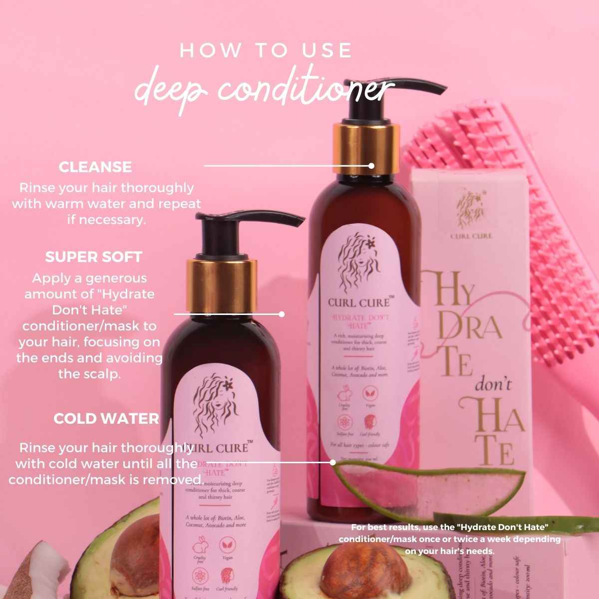 Buy Curl Cure 3 Step Curl Routine - Shampoo Deep Conditioner & Curl Cream (100 ml each) - Purplle