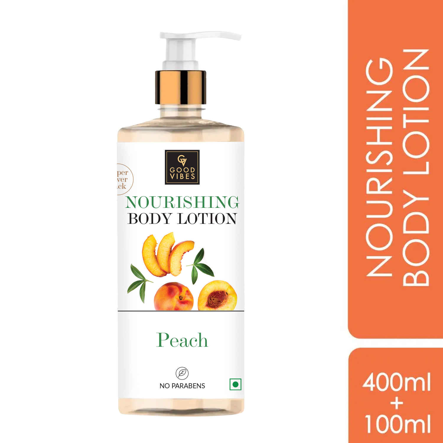 Buy Good Vibes Peach Nourishing Body Lotion (400 ml + 100 ml free) - Purplle