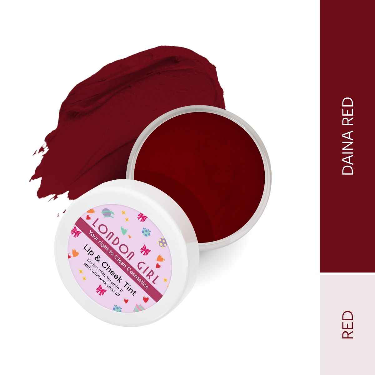 Buy London Girl Lip and Cheek Tint | cream blush | lip tint | cheek tint for women | enriched with Vitamin-E and Communis Seed Oil - Paraben, Sulphate and SLS freeA (01 Daina Red)8 gm - Purplle
