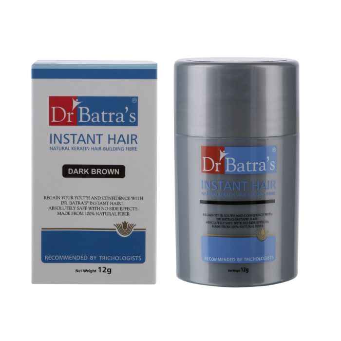 Buy Dr.Batra`s Instant Hair Natural keratin Hair Building Fibre - Dark Brown (12 gm) - Purplle