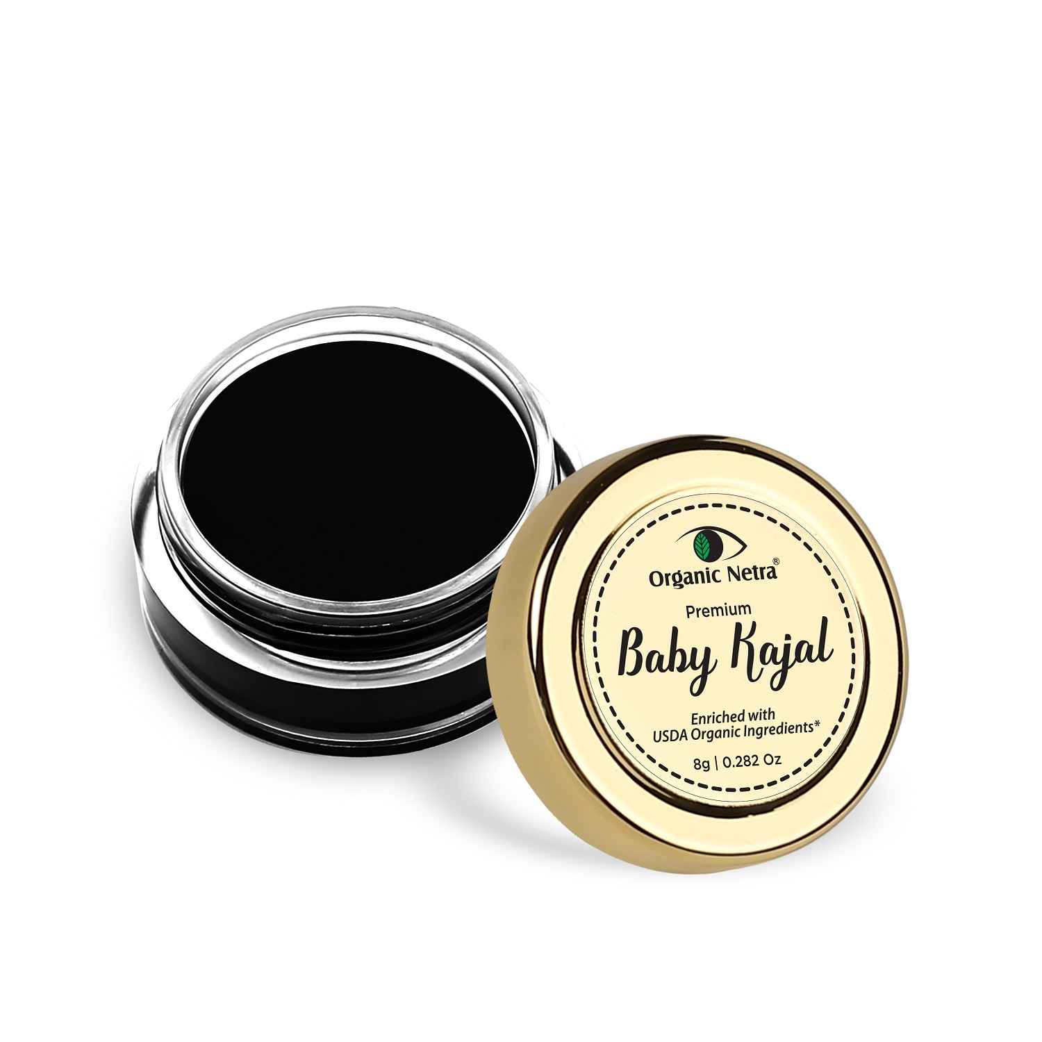 Buy Organic Netra Baby Kajal Water Resistant, Smudgeproof, Longlasting For Normal Skin Type Enriched With Natural & Organic Ingredients With No Harmful Chemicals, Matte Finish, 8 gm - Purplle