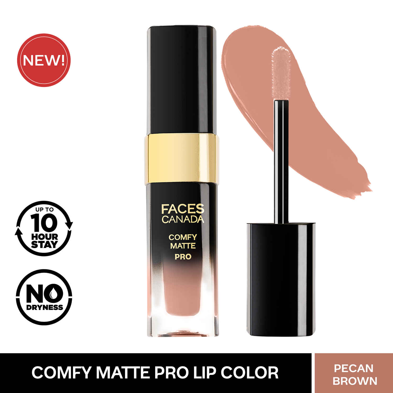 Buy FACES CANADA Comfy Matte Pro Liquid Lipstick - Pecan Brown 15, 5.5 ml | 10HR Longstay | Intense Color | Macadamia Oil & Olive Butter Infused | Lightweight Super Smooth | No Dryness | No Alcohol - Purplle