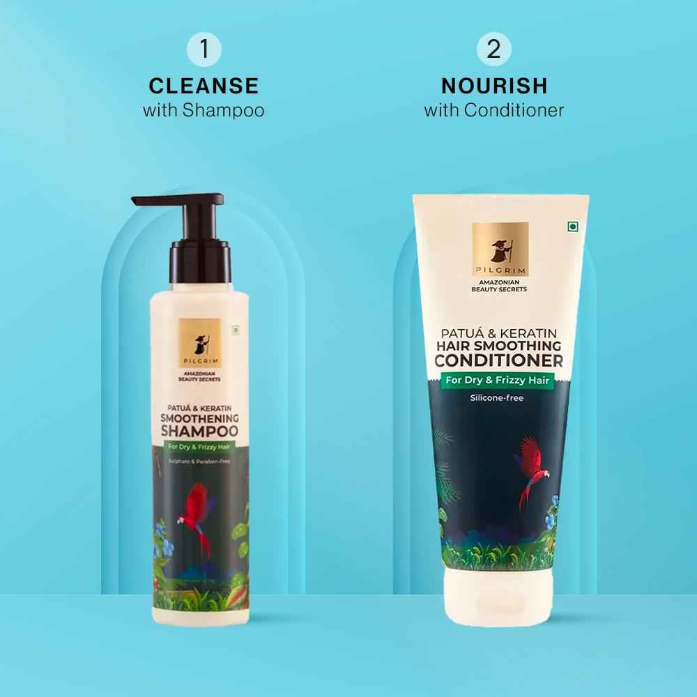 Buy Pilgrim Healthy Hair Duo 2 ( Hair Smoothening Shampoo (200 ml)+ Hair Smoothing Conditioner (200 ml)) - Purplle