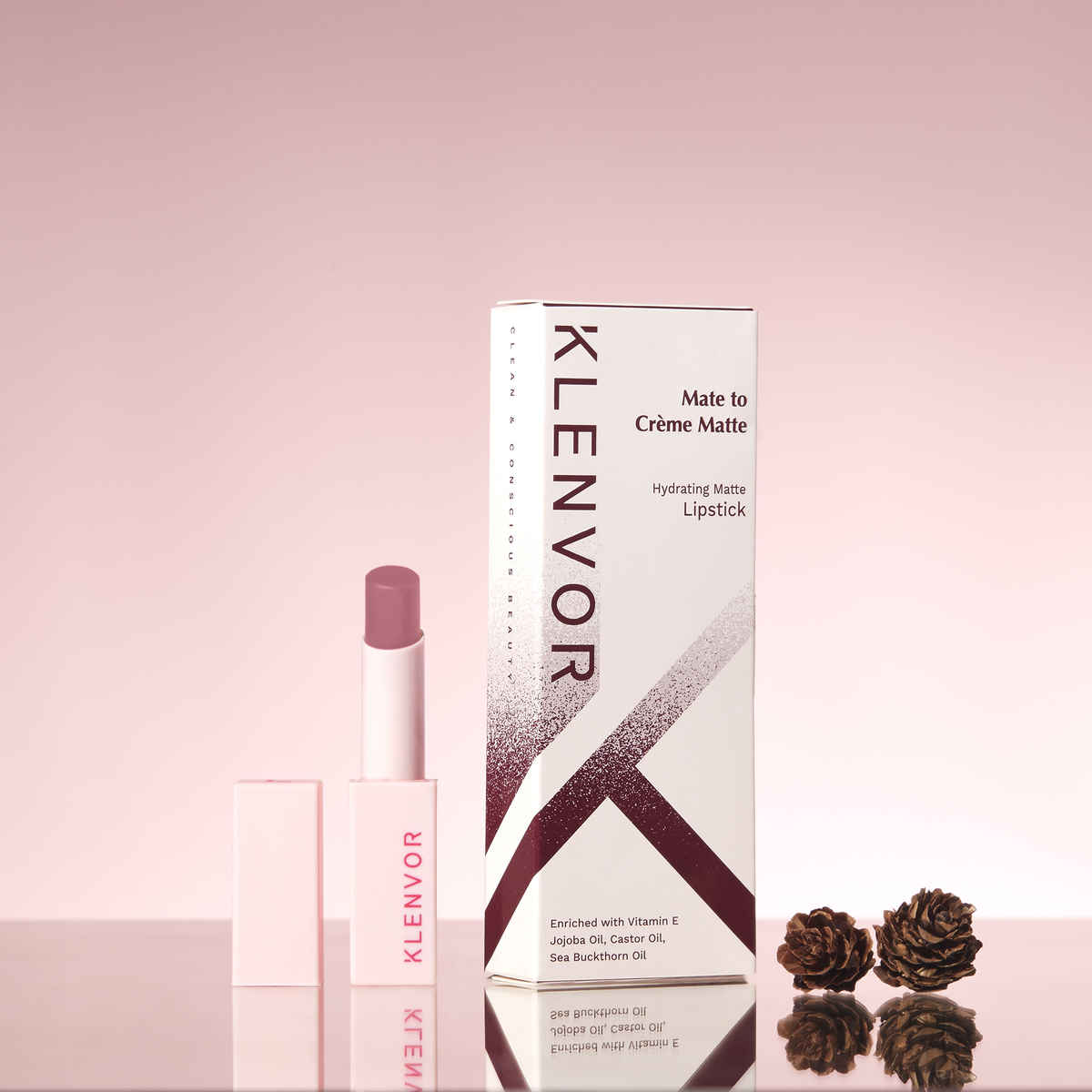 Buy KLENVOR Mate To Creme Matte - 09Support|Vegan & Cruelty Free Hydrating Lipstick (Soft Nude) 4 gm - Purplle