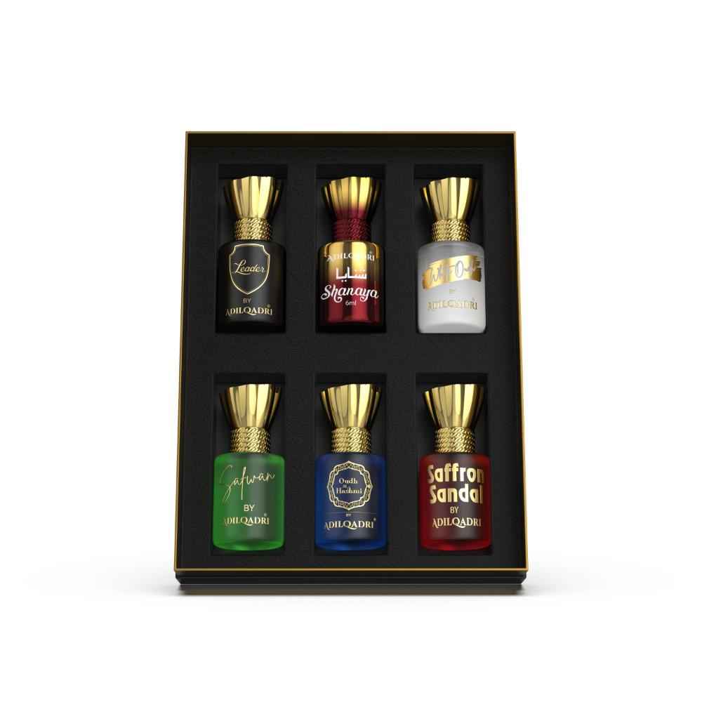 Buy AdilQadri Assorted Luxury Alcohol Free Long Lasting Roll-On Attar Perfume | Gift Set For Unisex | Pack of 6 (5.5 ML Each) - Purplle