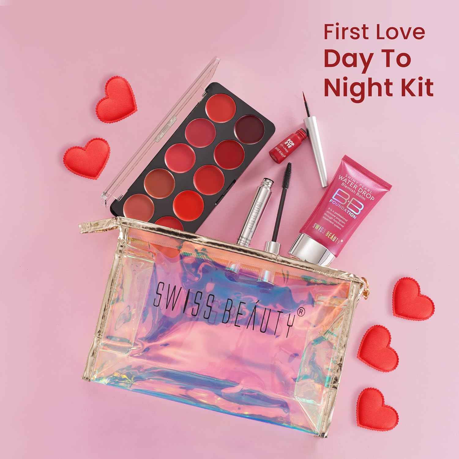 Buy Swiss Beauty First Love Day-Night Makeup Kit with Pouch|Makeup Kit for All 50 gm - Purplle