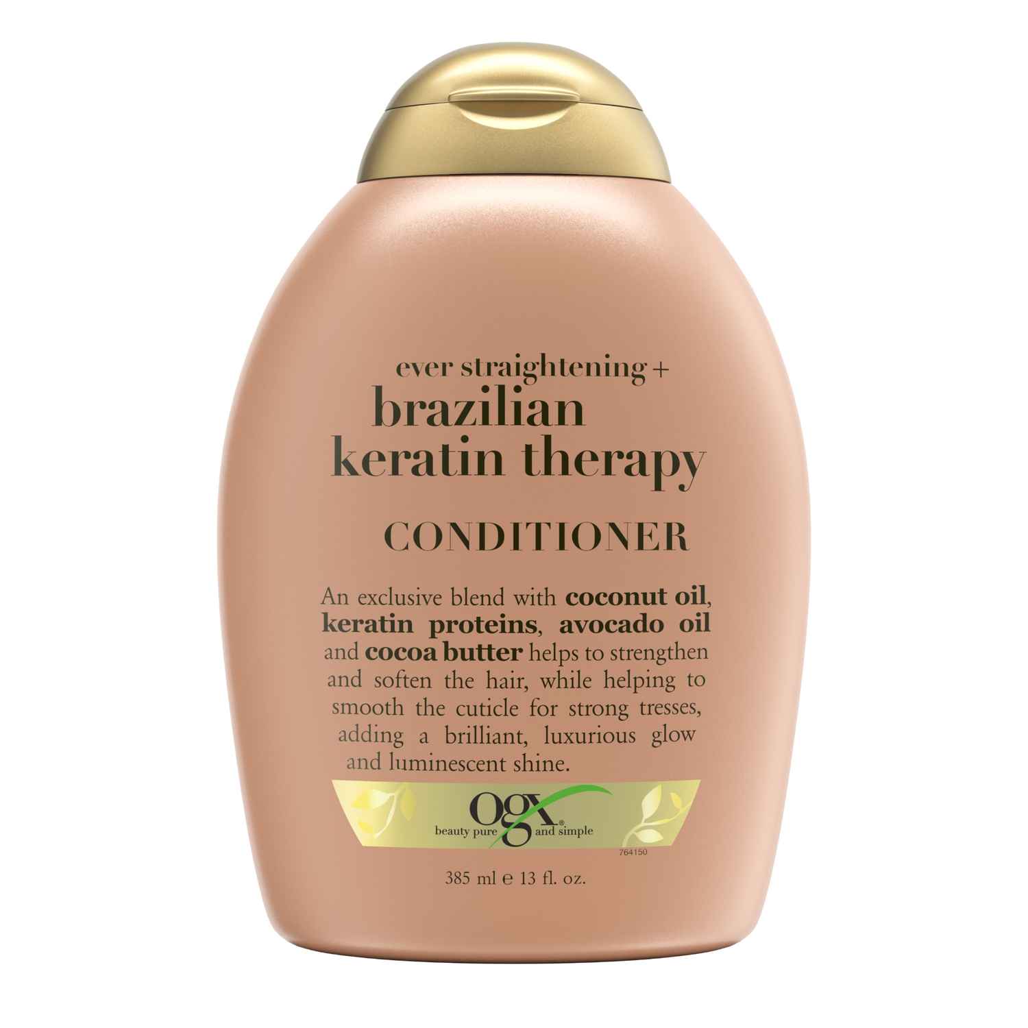 Buy OGX Ever Straightening Brazilian Keratin Smooth Conditioner | Coconut Oil, Keratin Proteins, Avocado Oil & Cocoa Butter, For Dry, Curly, Frizzy, Fine Hair Sulfate Parabens Free 385 ml - Purplle