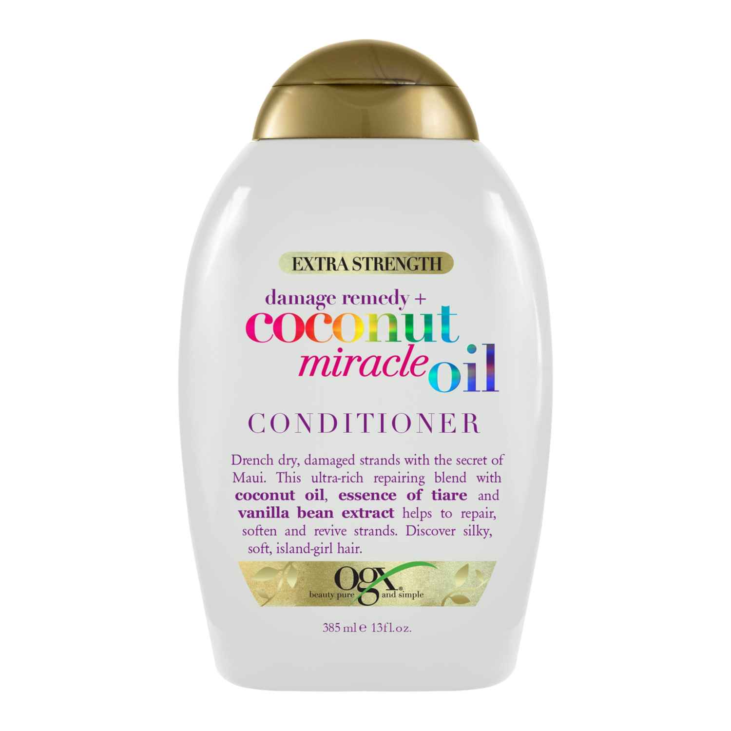Buy OGX Extra Strength Damage Remedy Coconut Miracle Oil Conditioner | Dry, Frizzy Coarse Hair, Hydrating & Flyaway Taming Conditioner Paraben Sulfate Free Surfactants 385 ml - Purplle