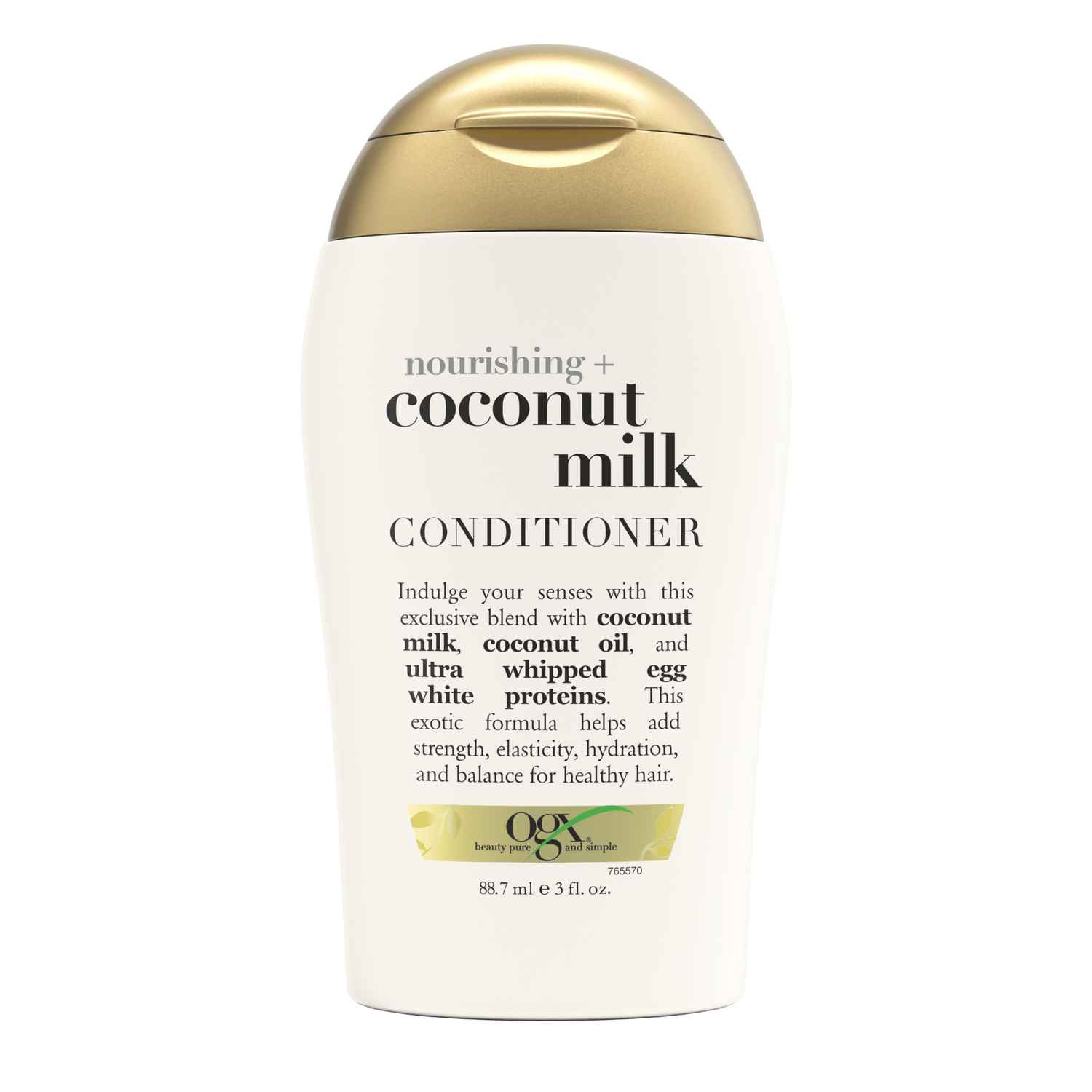 Buy OGX Nourishing + Coconut Milk Moisturizing Conditioner for Strong & Healthy Hair, with Coconut Milk, Coconut Oil & Egg White Protein, Paraben-Free, Sulfate-Free Surfactants, 88.7ml - Purplle